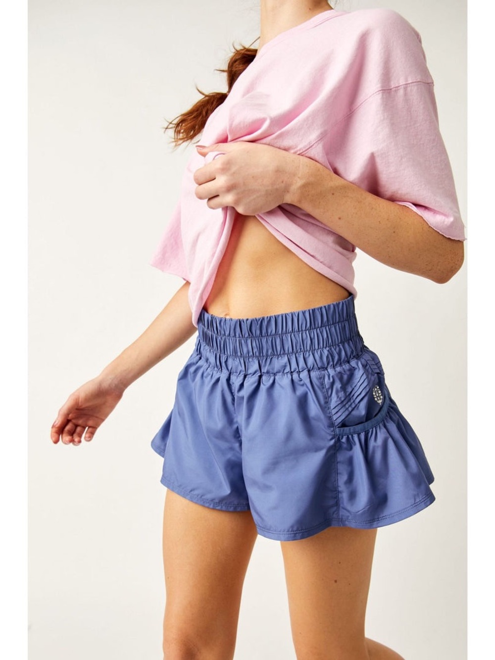 Free People Movement Get Your Flirt On Shorts Summer Blueberry Size L Tennis
